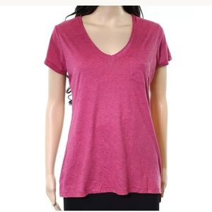 Alternative V neck high low T-shirt Red Shanghai